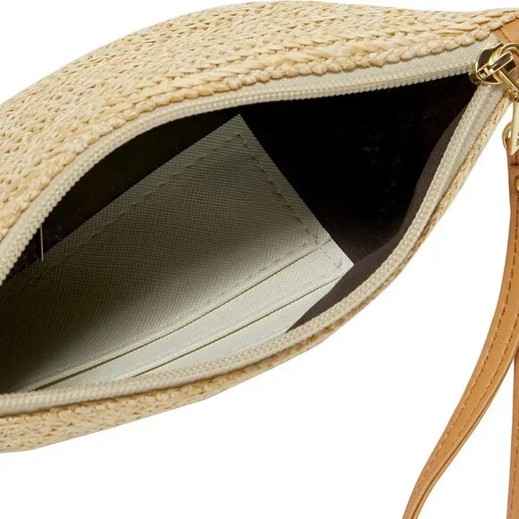 Crossbody Summer Bag for Women Beach Straw Purse with Strap - Picture 3 of 7
